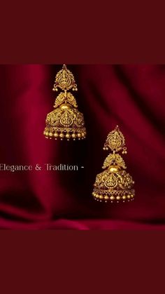 Heavy Pendant Designs Gold, Gold Earrings Designs For Wedding Heavy, Gold Jumkas Design, Temple Jewellery Jhumkas, Temple Jewellery Earrings, Mangalsutra Chain