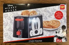 the mickey mouse toaster is ready to be eaten