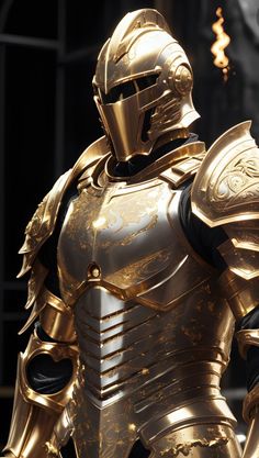 a close up of a person in armor