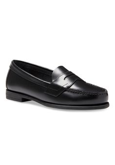 This timeless Classic penny loafer adds the perfect amount of polish to your look. Smooth, polished Leather upper offers no-fuss care. Padded OrthoLite® comfort insole with patented moisture control for breathable, all day wear. Hand-sewn from one piece of Leather wrapping around your foot, for seamless comfort, "no break-in" flexibility and long-lasting wear. Lightweight rubber outsole for slip resistance and flexibility. Heel Height: 7/8".Leather UpperUnlined LiningRubber OutsoleSlip-On availa Sweater Collection, Penny Loafer, Leather Shops, Bra And Panty Sets, Penny Loafers, Leather Wraps, Loafers For Women, Leather Loafers, Timeless Classic