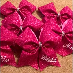 Mini Cheer Bow Custom Colors And Center Cheer Bows Pink Out Cheer Bows, Cheer Pink Out, Cheer Comp Gifts, Cheer Accessories, Pink Cheer Bows, Volleyball Bows, Cheer Season, Cheer Team Gifts, Cheer Captain