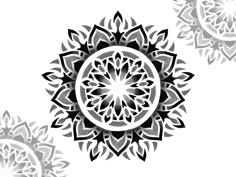 an abstract black and white design on a white background, with circular elements in the center