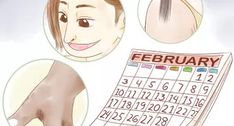 an image of a woman's face with the calendar on her hand and hair