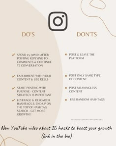 an info sheet with the words do's and don'ts