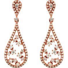 Royal 14K Rose Gold Diamond Earrings - 0.93 Carat Total Diamond Weight Rose Gold Diamond Earrings, Royal Diamond, Beautiful Pearl Necklace, Sparkle Necklace, Gold Diamond Earrings, Royal Jewelry, Hanging Earrings, Rose Gold Diamonds, The Galaxy