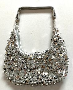 Sequin Handbag Silver - Etsy Colombia Glamorous Summer Clutch Bag, Trendy Party Hobo Bag, Trendy Hobo Shoulder Bag For Party, Silver Satchel Shoulder Bag, Trendy Hobo Bag For Party, Glamorous Rectangular Summer Bags, Luxury Hobo Shoulder Bag For Party, Trendy Handheld Shoulder Bag For Party, Elegant Silver Hobo Shoulder Bag