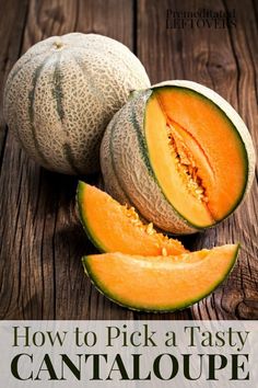 how to pick a tasty cantaloupe from the ground up and cut in half