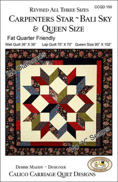 the pattern for carpenter's star and queen size quilt