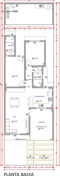 Confira em nosso site o projeto arquitetônico completo! Tiny House Floor Plans, Model House Plan, House Floor Plans, Autocad, Floor Plan