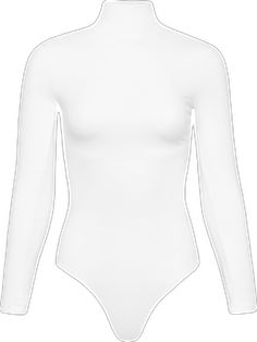 White Stretch Bodysuit For Fall, Trendy White Stretch Bodysuit, White Stretch Bodysuit For Winter, White Fitted Bodysuit With High Neck, White Fitted High Neck Bodysuit, Fitted High Neck White Bodysuit, Techno Fashion, Turtleneck Bodysuit, White Turtleneck