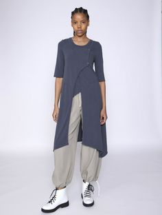 ASYMMETRICAL JACKET IN TENCEL-COTTON-ELASTANE FABRIC, LIGHT AND FRESH Asymmetrical Jacket, Asymmetric Jacket