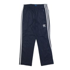 ADIDAS Track Pants Blue Straight Boys L W26 L24 Blue Sporty Sweatpants With Three Stripes Branding, Sporty Blue Sweatpants With Three Stripes Branding, Blue Sweatpants With Three Stripes For Streetwear, Sportswear Blue Pants With Three Stripes, Blue Sportswear Pants With Three Stripes, Blue Jogging Pants With Three Stripes, Blue Three-stripes Sportswear Pants, Blue Three-stripe Sportswear Pants, Blue Jogging Bottoms With Three Stripes