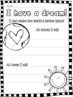 i have a dream worksheet for students to practice writing and spelling the word