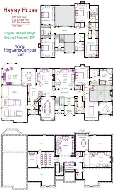 the floor plan for hayley house, which is located on the first and second floors