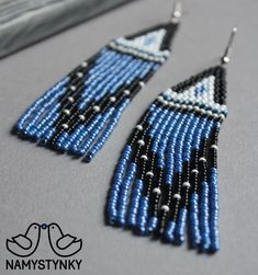 These blue fringe beaded earrings are made of high-quality Czech beads and strong synthetic thread. They are elegant, fashionable, and highly versatile, suitable for everyday wear. Features: Sterling silver components Color: black, blue, white Length (approximate): 10 cm (3.93 in) This item is currently in stock. You must be completely satisfied. If you find merchandise unsatisfactory for any reason, return it within 10 days and your money will be refunded without questions. More beaded earrings Blue Fringe Beaded Drop Earrings, Blue Fringed Beaded Drop Earrings, Blue Tassel Earrings With Round Beads, Blue Fringe Dangle Chandelier Earrings, Traditional Blue Beaded Fringe Earrings, Fringe Beaded Earrings, Earrings Luxury, Earrings Chandelier, Stylish Earrings