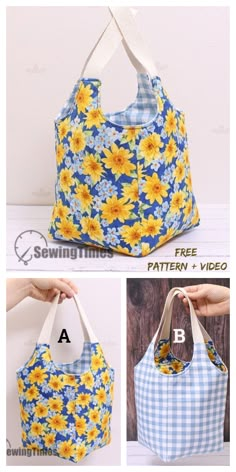 the instructions for how to sew a sunflower purse