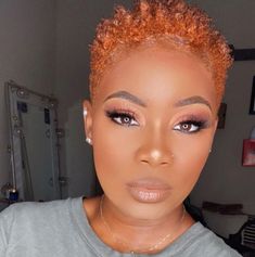 Copper Tapered Natural Hair, Copper Short Hair On Black Women, Color Short Hair Black Women, Diy Pixie Haircut How To At Home, Ginger Hair Black Women Natural Short, Twa Colored Natural Hair, Short Copper Hair On Black Women, Ginger Short Hair Black Women, Short Ginger Hair Black Women