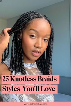 How To Style My Short Braids, Knotless Box Braids Medium Short Length, Knotless Box Braid Bob, Knotless Braids Short Length, Knotless Box Braids Medium Short, How To Style Bob Braids, Short Braid Hair Styles, Noteless Braids Styling Ideas, Cute Medium Length Hairstyles Braids