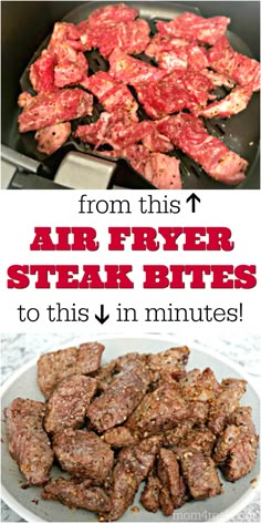 an air fryer steak bites recipe in minutes