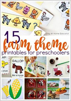 an image of farm theme printables for preschoolers