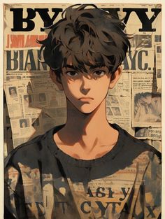 an image of a boy with black hair on the front cover of a paper magazine