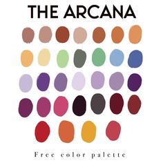 the arcana color palette is shown in different shades