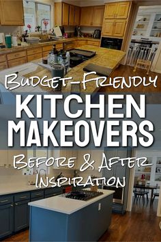 Budget-Friendly Kitchen Makeovers - Before and After Inspiration For YOUR Kitchen Remodel or Update Before And After Kitchen Remodel Budget, Before After Decor, Renovating A Small Kitchen, How To Pick Cabinet Colors, 1980s Home Update, Small Kitchen Renovation Ideas Farmhouse, Redecorate Kitchen On A Budget, Cheap Small Kitchen Makeover, Update 90s Kitchen On A Budget