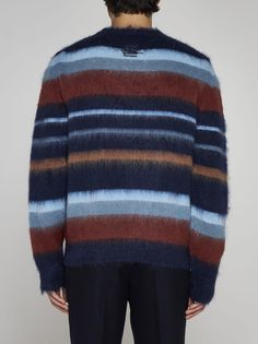 ->mohair, 67% Synthetic->nylon, 28% Wool Or Fine Animal Hair->wool, 5% Pull Bleu Marine, Italian Textiles, Tunic Designs, Mohair Wool, Crew Neck Jumper, Knitwear Men, Band Collar, Lemon Yellow, Luxury Fabrics