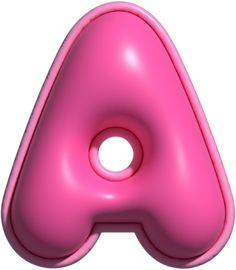 the letter a is pink and it appears to be made out of plastic or rubber