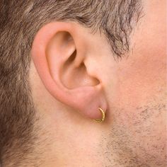 Boys Earrings, Mens Hoop Earrings, Diamond Bali, Earrings Mens, Gold Huggie Hoop Earrings, Etsy Jewellery