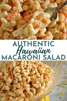 this is an image of authentic hawaiian macaroni salad