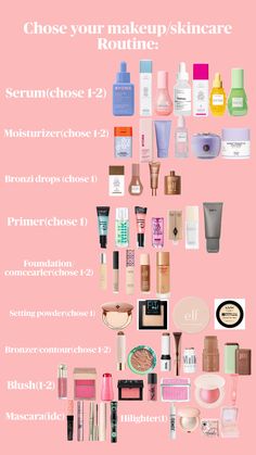 (Sorry there’s probably more makeup items like lip gloss,lipstick,etc. but I decided to add skin care lol Lips Essentials, Preppy Makeup, Stocking Stuffers For Teens, Simple Makeup Tips, Makeup Drawer Organization, Makeup Help, Perfect Skin Care Routine, Makeup Guide, Gloss Lipstick