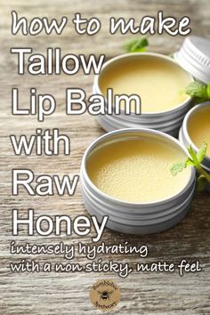 Tallow Benefits, Lipbalm Diy, Tallow Recipes, Natural Motherhood, Bumblebee Apothecary, Tallow Lip Balm, Modern Homemaking, Recipe With Honey