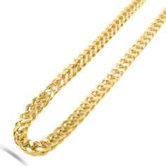 Embrace style with this Men's 10K Yellow Solid Gold Franco Chain Choose Your Style: Pick your metal purity (10K or 14K), length, and width to create a chain that's uniquely you. See It Before You Buy: Watch the gram weight and price adjust as you customize – total transparency! Unbeatable Value: Get the perfect gold rope chain at a price that fits your budget. Customize Yours Today - GUARANTEED AUTHENTIC GOLD - LIFETIME CRAFTSMANSHIP WARRANTY - FOREVER CARE INCLUDED - TRADE-IN PROGRAM - RISK-FRE 14k Gold Chain Necklace With Diamond Cut, Gold Diamond Cut Chain Link Necklace, Yellow Gold Cuban Link Chain Necklace With Diamond Cut, 14k Yellow Gold Diamond Cut Chain Necklace, 14k Yellow Gold Chain Necklace With Diamond Cut, Franco Gold Chains For Men, 14k Yellow Gold Diamond-cut Chain Necklace, Gold-plated Cuban Link Necklace With Figaro Chain For Gift, Gold-tone Polished Finish Gold-plated Chain Necklace