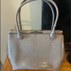 Check Out This Amazing Brand New Kate Spade Bag ! I Was Cleaning Out My Closet And Found It Hidden In The Back. Give It The Classy Life It Deserves As I Obviously Neglected To Use It! Beige Office Bag With Silver-tone Hardware, Beige Satchel With Silver-tone Hardware For Formal Use, Formal Beige Satchel With Silver-tone Hardware, Elegant Kate Spade Tote Bag, Elegant Beige Kate Spade Bag, Kate Spade Cream Shoulder Bag For Evening, Elegant Satchel With Silver-tone Hardware For Shopping, Kate Spade Formal Tote Satchel, Elegant Kate Spade Tote Satchel