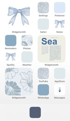 the color scheme for sea is shown in shades of blue, white and grays