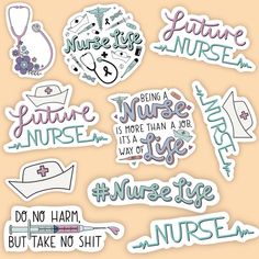 nurse stickers are shown in various colors