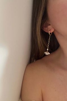 Dangling Fleurette Mini Hoop Earrings Affordable Fine Jewelry, Classic Pearl Earrings, Elizabeth Jewelry, Classic Pearl Necklace, Simple Hoop Earrings, Biwa Pearls, New York Studio, Mini Hoop Earrings, Pearl Cluster