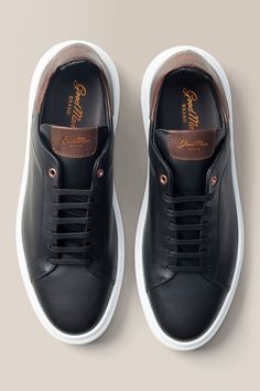 Men's Clothing | Good Man Brand by Russell Wilson | Legend London Sneaker | Nappa Leather Luxury Sneakers Men, Business Sneakers, Dressy Sneakers, Leather Sneakers Men, Trendy Shoes Sneakers, Black Men Fashion Swag, Gentleman Shoes, Sneaker Lovers, Russell Wilson