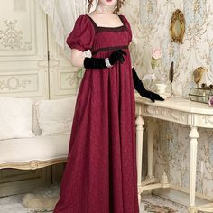 A Rococo-style dress reminiscent of an 18th century French queen. It has a distinctive long length and is decorated with lace embroidery on the neckline and waist. An elegant design that is loved over time. Try creating an elegant and glamorous atmosphere. 
 

 

 
 
 Item 
 
 Long length 
 Standard length 
 
 
 Size 
 
 
 
 
 
 
 Long length 
 
 XS size 
 
 Length: 135cm 
 Bust: 82cm 
 Underbust: 72cm 
 Waist: 62cm 
 
 S size 
 
 Length: 135cm 
 Bust: 86cm 
 Underbust: 76cm 
 Waist: 66cm 
 
 M Fitted Evening Dress With Lace Trim For Banquet, Fitted Lace Trim Evening Dress For Banquet, Elegant Floor-length Victorian Dress, Vintage Gown For Banquet, Elegant Fitted Victorian Dress For Banquet, Regency Style Party Dress With Historical Design, Regency Style Historical Ball Gown, Regency Style Historical Party Dress, Historical Design Dress With Fitted Bodice And Floor-length