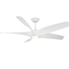 Zephyr 5-Blade 62 Inch Matte White Outdoor CCT LED Smart Ceiling Fan - Bees Lighting Large Ceiling Fans, Outdoor Ceiling, Smart Home Technology, Modern Ceiling Fan, Bath Light, Home Technology, Home Ceiling, Dc Motor, Outdoor Ceiling Fans