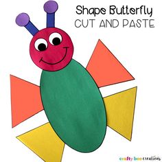 the shape butterfly cut and pastee craft for kids