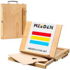 PRICES MAY VARY. This universal design tabletop sketchbox easel is a mini studio for your home or on the go. Its price is sure to bring a smile to your face as well Crafted from hand-finished premium-quality beautifully beech wood, features a beautiful hand-rubbed oil finish and a functional design, strong and reliable with no raw edge. Accommodates canvas art up to 11" by 14" Included a storage drawer with three fixed compartments, a wooden paint palette, a canvas holder with adjustable tilt an Wooden Paint Palette, Canvas Holder, Table Sketch, Kids Art Easel, Mini Studio, Sketch Box, Table Easel, Tabletop Easel, Artist Easel