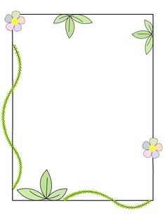 a square frame with flowers and vines on the edges, as well as an empty space for