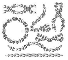 a set of metal chains and links