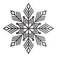 a black and white snowflake on a white background