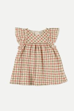 Organic crepe check baby dress – Cozmo