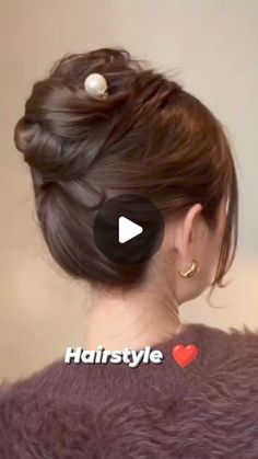 Ritchel Diamada on Instagram: "#viralreelsシ #highlightsシ゚ #followers #hairstyle" Ban Hairstyle, Hair Curling Tips, Hairstyle Bun, Short Hair Bun, Hair Buns, Short Hairstyles For Thick Hair