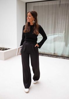 Black Work Outfit, Dress Pants Outfits, Outfit Chic, Cooler Look, Looks Street Style, Looks Black