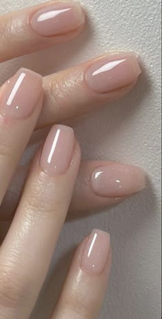 Almond Extension Nails, Bride Natural Nails, Neutral Nails For Work, Natural Professional Nails, Nail Shape And Length Chart, Labor Nails Mom, Very Natural Nails, Natural Milky Nails, Natural Nails For Work